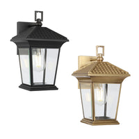 Zeldin Outdoor Wall Light 320mm in Black or Brass