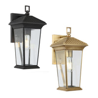 Zeldin Outdoor Wall Light 405mm in Black or Brass