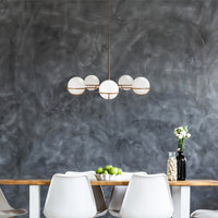 Apollo LED Chandelier 5Lt Burnished Brass, Polished Nickel