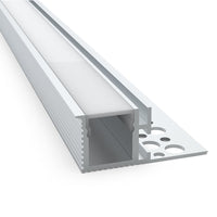 44mm x 17mm Aluminium in-Wall LED Profile Style 014 2000mm in White