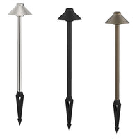 AQL-416 Hydra Inground Hooded LED Bollard Light 7w Brushed Chrome, Black, Aged Brass