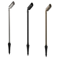 AQL-413 Hydra Adjustable Path Spike Light Large Brushed Chrome, Black, Aged Brass