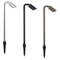 AQL-414 Hydra Adjustable Path Spike Light with Elbow Adapter Large Brushed Chrome, Black, Aged Brass