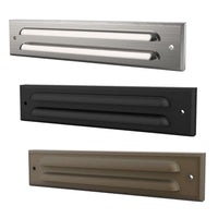 AQL-420 Hydra Rectangle Slotted LED Step Light 7w Brushed Chrome, Black, Aged Brass