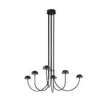 Dussa 6Lt Chandelier in Travertine, Black or White