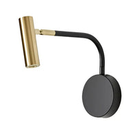 Maho Indoor LED Wall Light 5w Matt Black, Matt Brass