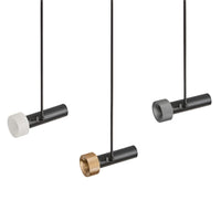 Focus Fixed Rod Pendant Light 5w Natural Alabaster, Anthracite, Aged Gold