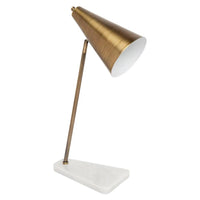 Jaggar Marble Table Lamp White/Brushed Brass 12235