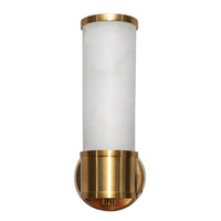 Shaffer Alabaster Indoor Wall Light in Antique Brass