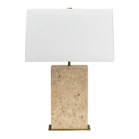 Dominique Travertine Table Lamp Brass B12377