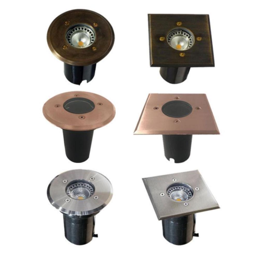 Inground Up Lighters/Steplight Open Faceplates Available in Round or Square w/ Different Colours
