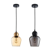 Champan Pendant Light in Bronze Amber or Smokey Black