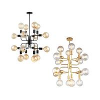 Hexade Modern Pendant Lights 16xE27 in Black or Gold