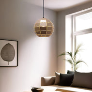 Armis Glass Pendant Light w/ Tiled Iron (Wine) in Matt White, Champagne Gold or Coffee