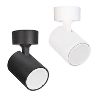 Indoor Surface Mounted LED Spot Light Round GU10 w/ Adjustable Head Matte Black or Matte White