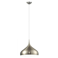 Zara Dome Shape Pendant Light Large in Satin Nickel