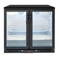 208L Double Door Fridge in Black