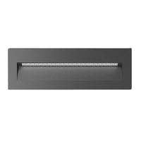 ZAC-8 LED Rectangular Recessed Wall Step Light 240v/12v in Black/Grey/Silver/White