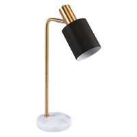 Marisol Desk Lamp in Black and Antique Brass