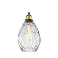Evelyn Glass Pendant Light in Amber, Clear or Grey