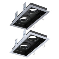 DSL-101/2B Slotter Twin Light Downlight in Silver/White Frame