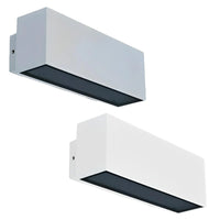 BLOCK-WIDE LED Outdoor Up/Down Wall Light 3000k/5000k in Silver or White