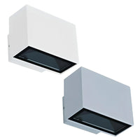 BLOCK-MINI LED Outdoor Up/Down Wall Light 3000k/5000k in Silver or White