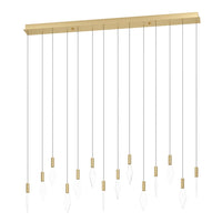 Mirador Linear LED Pendant Light 14 Light - Brass / Gold