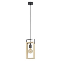 Famborough Pendant Light in Black/Natural