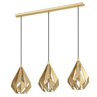 Carlton Pendant Light 3Lt in Gold