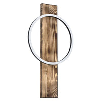 Boyal Indoor Wall Light in Black/Rustic Wood or Black/Natural Wood
