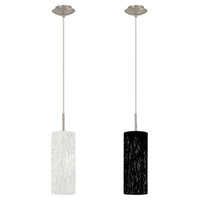 Hambleton Pendant Light Laser Cut in Satin Nickel w/ White or Black Shade