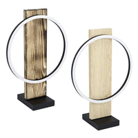 Boyal LED Table Lamp 12w in Black/Rustic Wood or Black/Light Wood