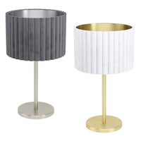 Tamaresco Table Lamp in Satin Nickel/Grey or Brushed Brass/White