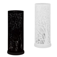 Hambleton Table Lamp Laser Cut in Satin Nickel w/ Black or White Shade