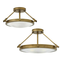 Collier Small/Medium Semi-Flush Mount Light E14 in Heritage Brass Elstead Lighting - ELS.HK-COLLIER-SF