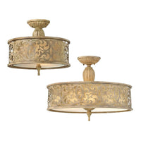 Carabel Small/Large Semi-Flush Light E27 in Brushed Champagne Elstead Lighting - ELS.HK-CARABEL-SF