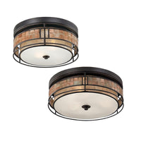 Laguna Flush Ceiling Light 2Lt/3Lt E27 Small/Large in Copper Elstead Lighting - ELS.QZ-LAGUNA-F