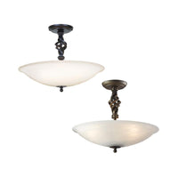 Pembroke Semi-Flush Ceiling Light 3Lt E14 in Black or Black/Gold Elstead Lighting -ELS.PB-SF-A-BLK
