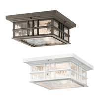 Beacon Square 2Lt Flush Mount Ceiling Light in Olde Bronze or White