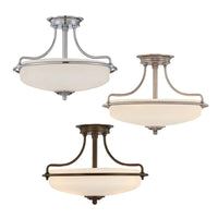 Griffin Semi-Flush Ceiling Light 3Lt/4Lt E27 in Chrome/Nickel/Bronze Elstead Lighting - ELS.QZ-GRIFFIN-SF