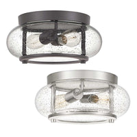 Trilogy Flush Mount Ceiling Light 2Lt in Old Bronze or Brushed Nickel