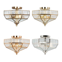 Old Park 2Lt Semi-Flush Ceiling Light in Aged Brass, Polished Brass, Polished Nickel or Rose Gold