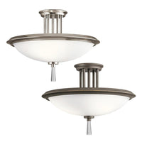 Dreyfus 3Lt Semi Flush Ceiling Light in Classic Pewter or Olde Bronze