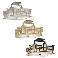Lanza 3Lt Semi-Flush Ceiling Light in Antique Nickel, Brushed Bronze and Oil Rubbed Bronze