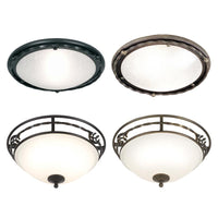 Pembroke Flush Ceiling Light /2Lt E27 in Black or Black/Gold Elstead Lighting - ELS.PB-F-A, ELS.PB-F-B