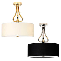 Falmouth Semi Flush LED Ceiling Light 9w French Gold, Polished Chrome