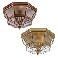 Newbury Ceiling Light in Aged Copper or Polished Brass