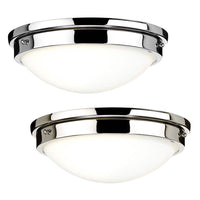 Gravity Flush Ceiling Light 2Lt Polished Chrome, Polished Nickel