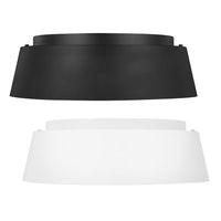 Asher Flush Ceiling Light 3Lt Midnight Black, Matt White